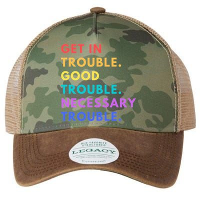 Funny Get In Good Necessary Trouble Legacy Tie Dye Trucker Hat
