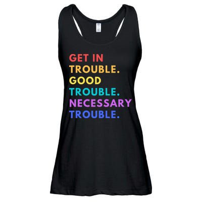 Funny Get In Good Necessary Trouble Ladies Essential Flowy Tank