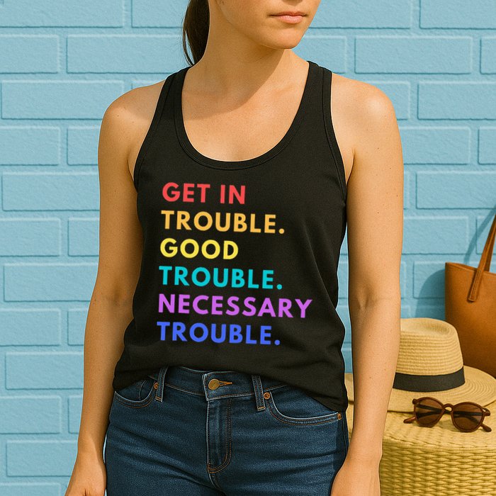 Funny Get In Good Necessary Trouble Womens Tank Top