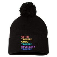 Funny Get In Good Necessary Trouble Pom Pom 12in Knit Beanie
