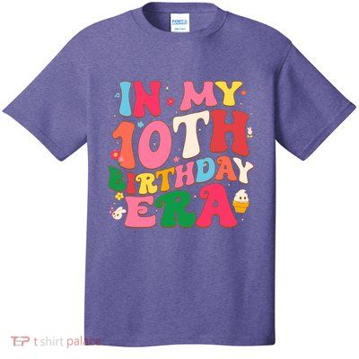Funny Groovy In My 10th Birthday Era Ten Years Old Birthday Pullover Hoodie T-Shirt