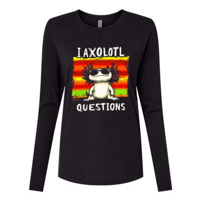 Funny Graphic I Axolotl Questions Womens Cotton Relaxed Long Sleeve T-Shirt