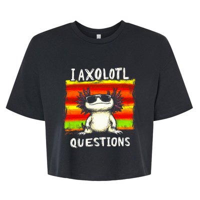 Funny Graphic I Axolotl Questions Bella+Canvas Jersey Crop Tee