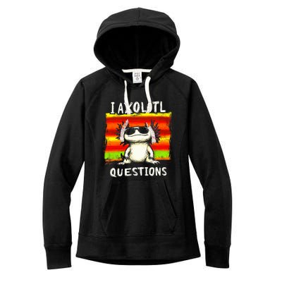 Funny Graphic I Axolotl Questions Women's Fleece Hoodie