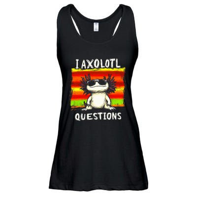 Funny Graphic I Axolotl Questions Ladies Essential Flowy Tank