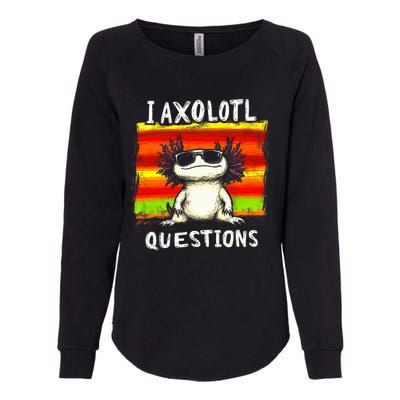 Funny Graphic I Axolotl Questions Womens California Wash Sweatshirt