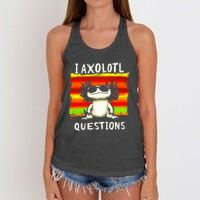 Funny Graphic I Axolotl Questions Women's Knotted Racerback Tank