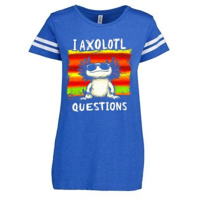 Funny Graphic I Axolotl Questions Enza Ladies Jersey Football T-Shirt