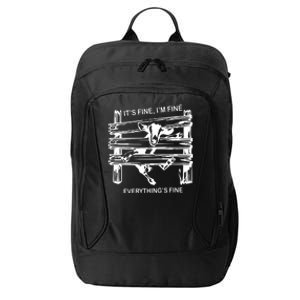 Funny Goat Its Fine Im Fine Everything Is Fine City Backpack