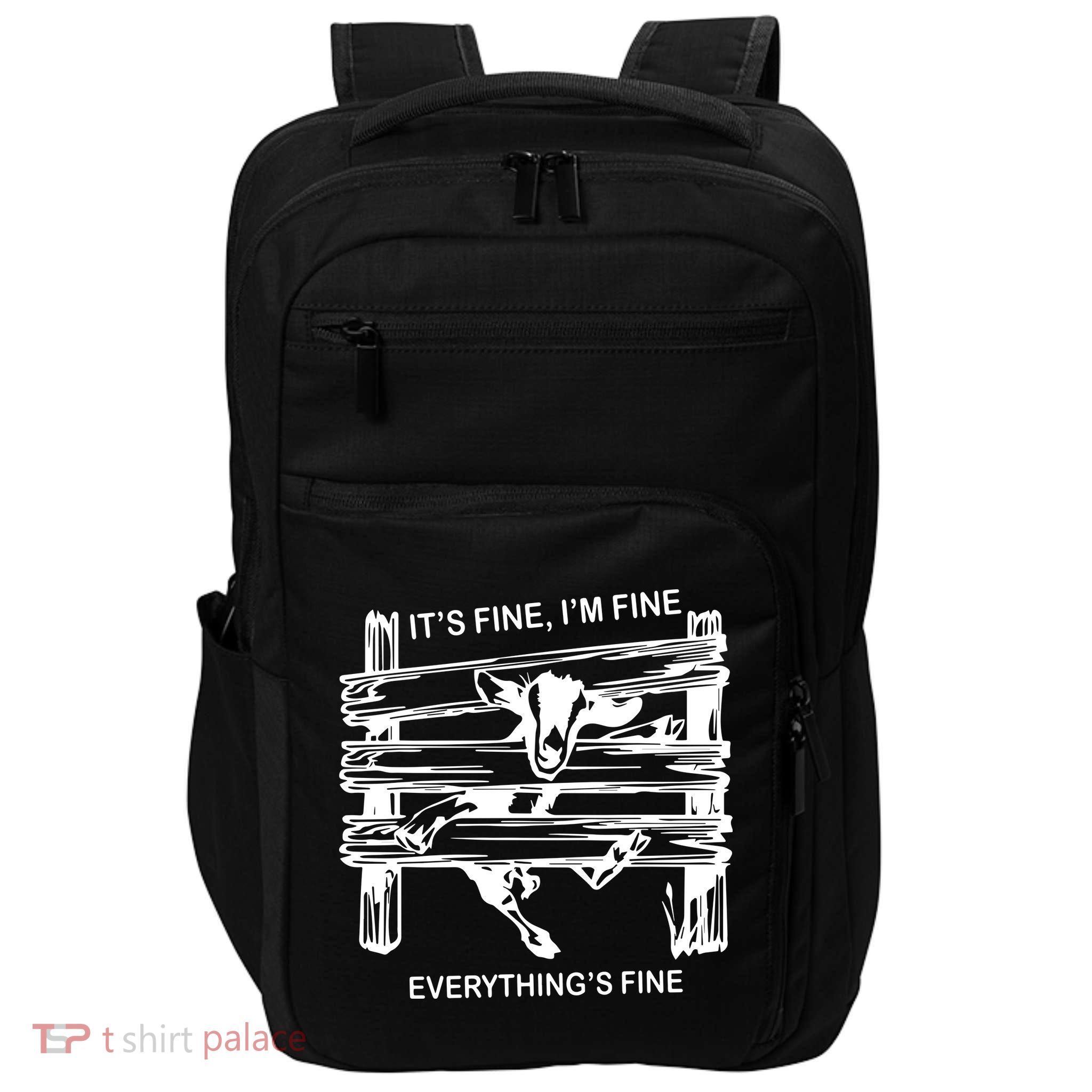 Funny Goat Its Fine Im Fine Everything Is Fine Impact Tech Backpack