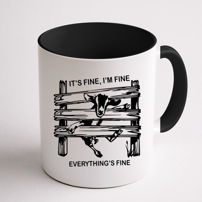 Funny Goat Its Fine Im Fine Everything Is Fine Mug