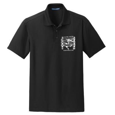 Funny Goat Its Fine Im Fine Everything Is Fine Dry Zone Grid Polo