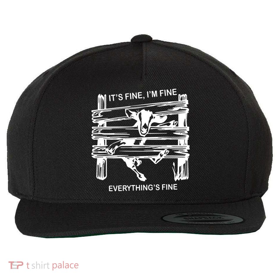 Funny Goat Its Fine Im Fine Everything Is Fine Wool Snapback Cap