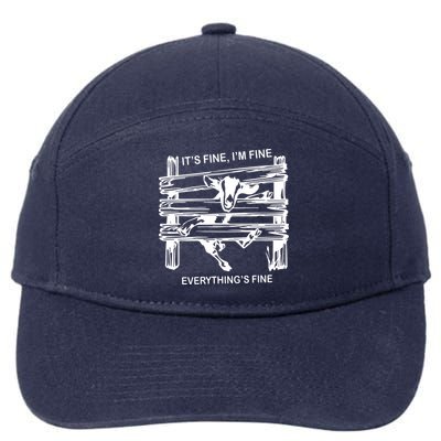 Funny Goat Its Fine Im Fine Everything Is Fine 7-Panel Snapback Hat