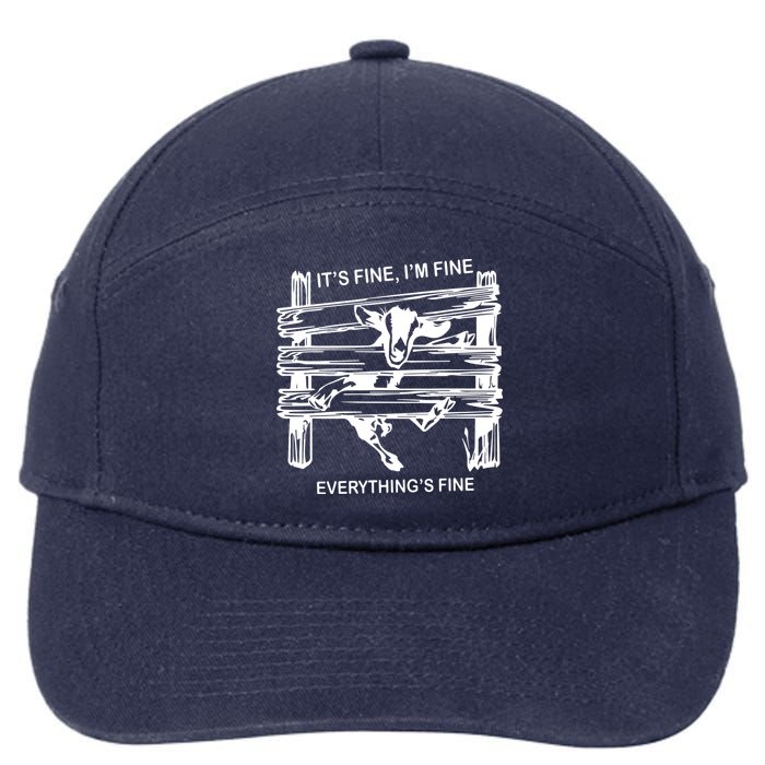 Funny Goat Its Fine Im Fine Everything Is Fine 7-Panel Snapback Hat
