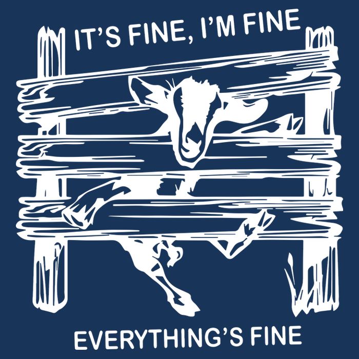Funny Goat Its Fine Im Fine Everything Is Fine 7-Panel Snapback Hat