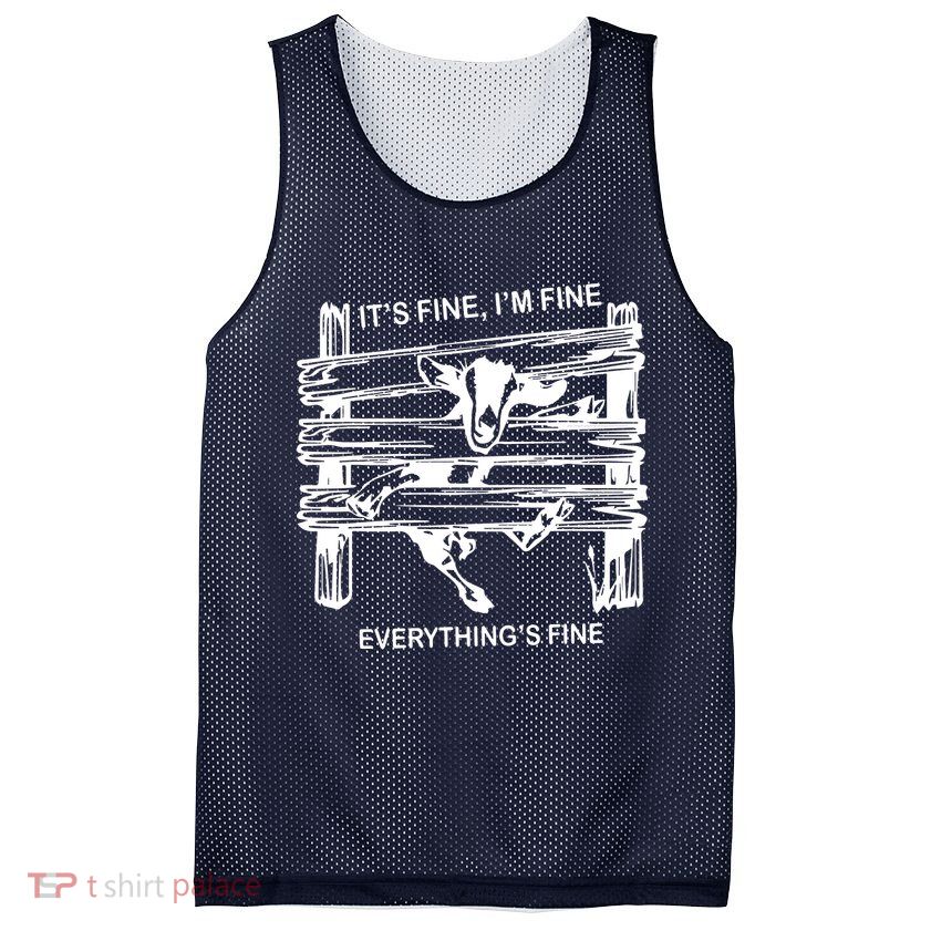 Funny Goat Its Fine Im Fine Everything Is Fine Mesh Reversible Basketball Jersey Tank