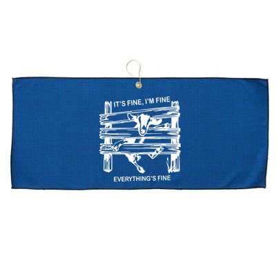 Funny Goat Its Fine Im Fine Everything Is Fine Large Microfiber Waffle Golf Towel