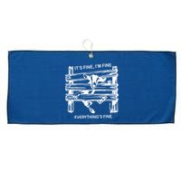 Funny Goat Its Fine Im Fine Everything Is Fine Large Microfiber Waffle Golf Towel