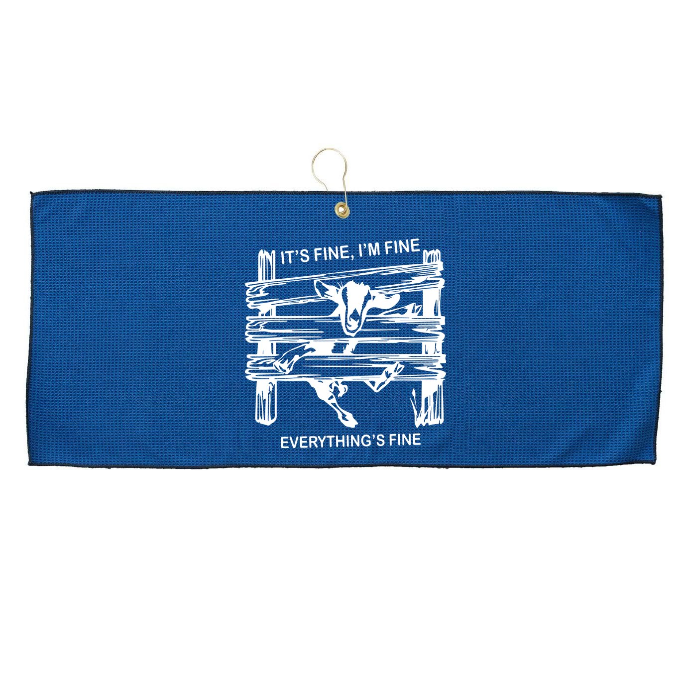 Funny Goat Its Fine Im Fine Everything Is Fine Large Microfiber Waffle Golf Towel