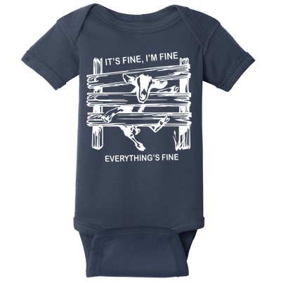 Funny Goat Its Fine Im Fine Everything Is Fine Baby Bodysuit