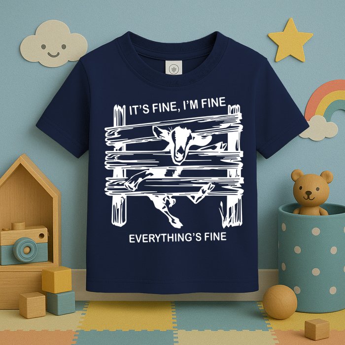 Funny Goat Its Fine Im Fine Everything Is Fine Toddler T-Shirt