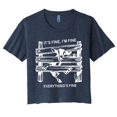 Funny Goat Its Fine Im Fine Everything Is Fine Crop Top