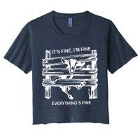 Funny Goat Its Fine Im Fine Everything Is Fine Crop Top