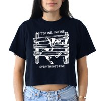 Funny Goat Its Fine Im Fine Everything Is Fine Crop Top