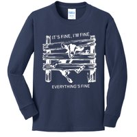 Funny Goat Its Fine Im Fine Everything Is Fine Kids Long Sleeve Shirt