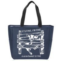 Funny Goat Its Fine Im Fine Everything Is Fine Zip Tote Bag