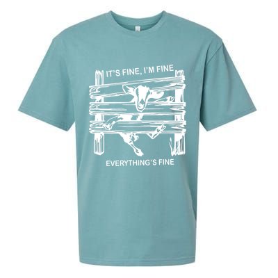 Funny Goat Its Fine Im Fine Everything Is Fine Sueded Cloud Jersey T-Shirt