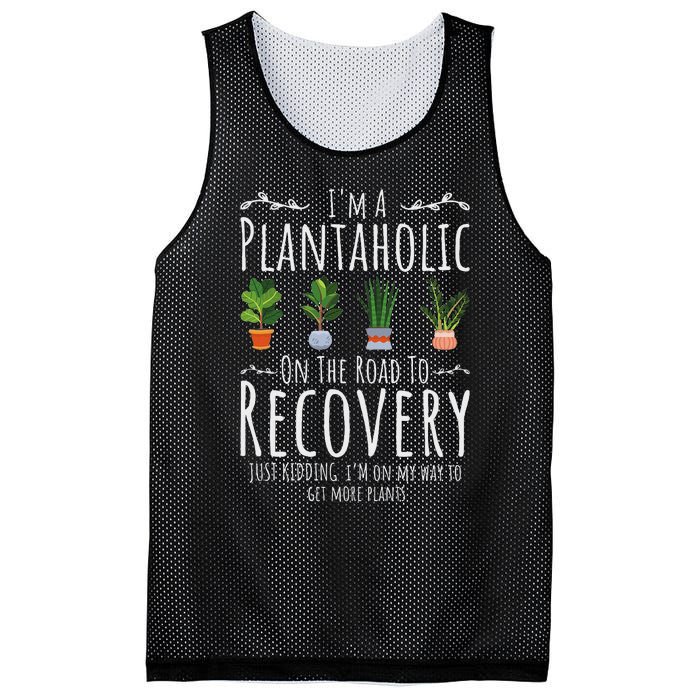 Funny Gardener IM A Plantaholic On The Road To Recovery Mesh Reversible Basketball Jersey Tank