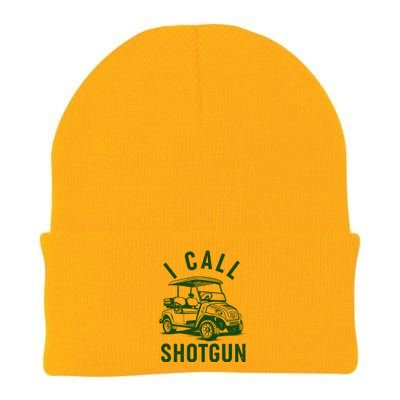 Funny Golfing I Call Shotgun Golf Cart Knit Cap Winter Beanie