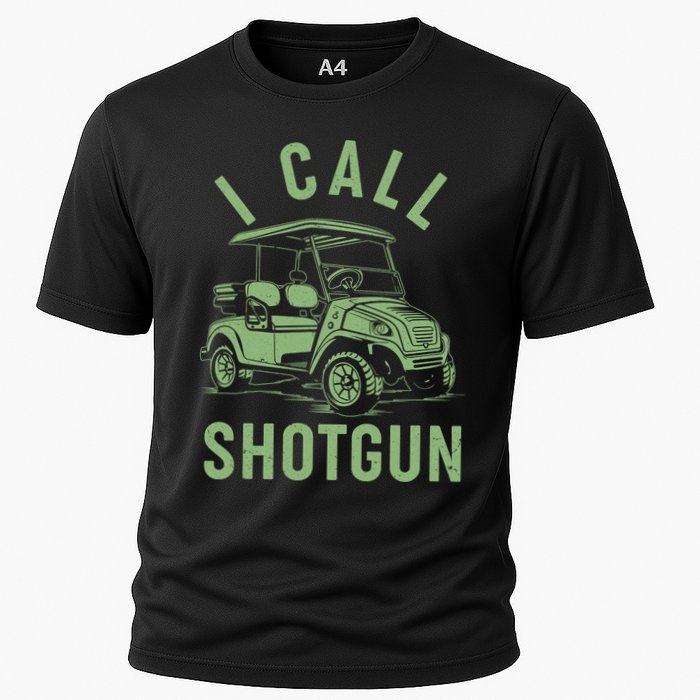 Funny Golfing I Call Shotgun Golf Cart Cooling Performance Crew T-Shirt