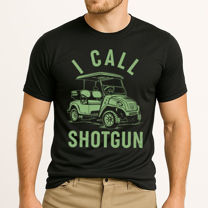 Funny Golfing I Call Shotgun Golf Cart Cooling Performance Crew T-Shirt