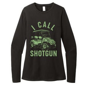 Funny Golfing I Call Shotgun Golf Cart Womens CVC Long Sleeve Shirt