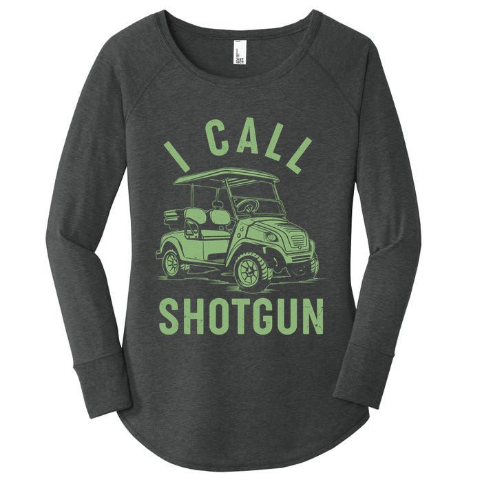 Funny Golfing I Call Shotgun Golf Cart Women's Perfect Tri Tunic Long Sleeve Shirt
