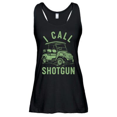 Funny Golfing I Call Shotgun Golf Cart Ladies Essential Flowy Tank