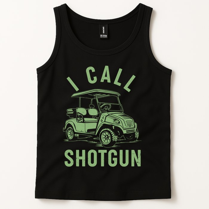 Funny Golfing I Call Shotgun Golf Cart Tank Top