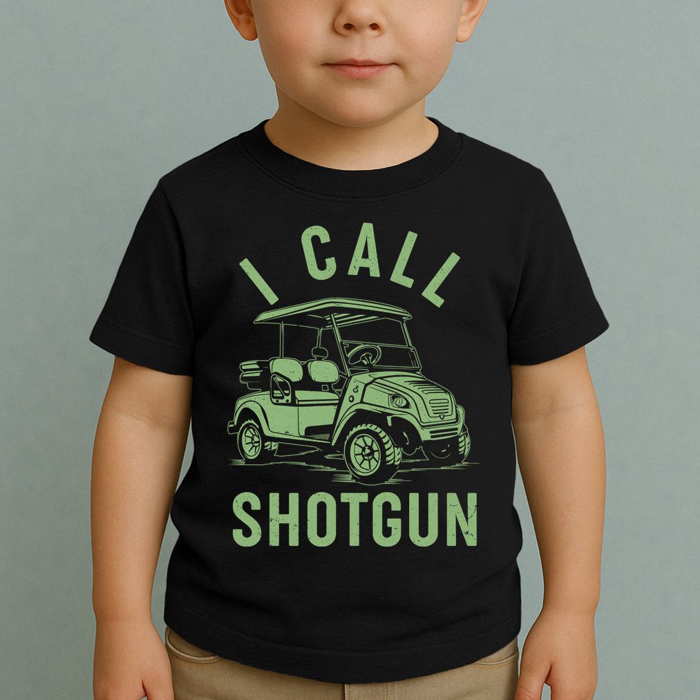 Funny Golfing I Call Shotgun Golf Cart Toddler T-Shirt