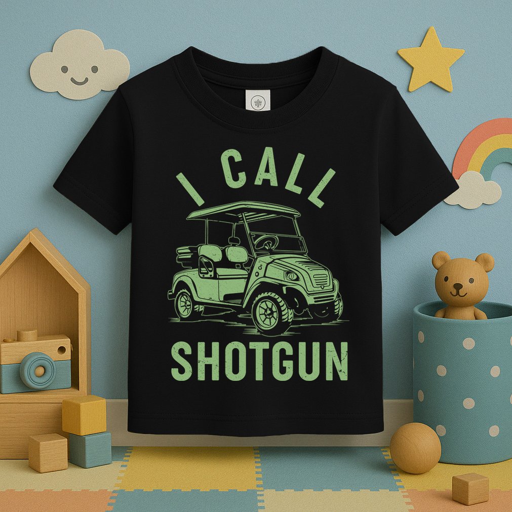 Funny Golfing I Call Shotgun Golf Cart Toddler T-Shirt