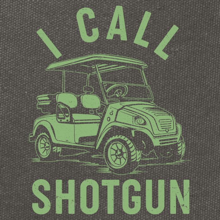 Funny Golfing I Call Shotgun Golf Cart Cotton Canvas Backpack