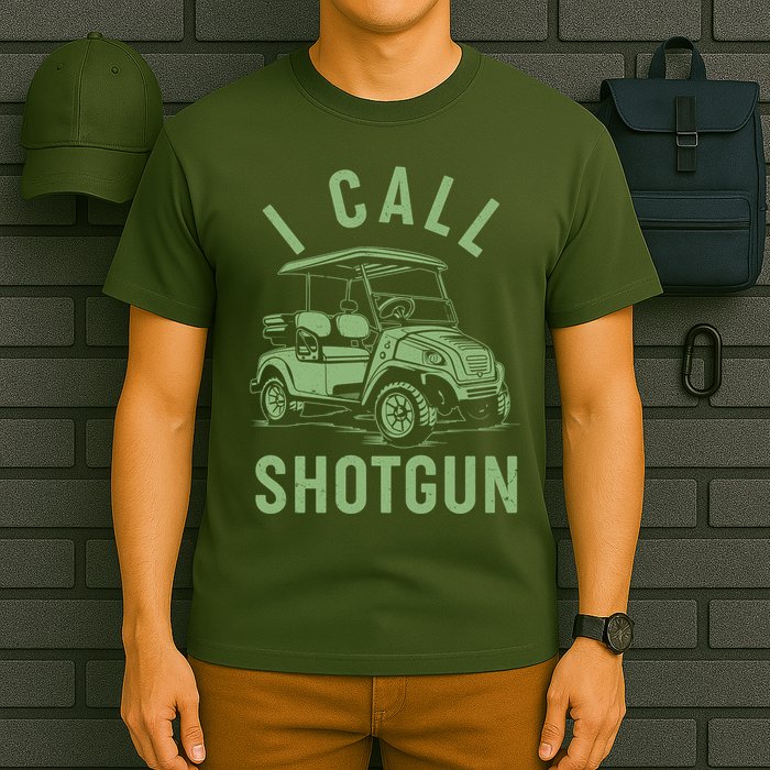 Funny Golfing I Call Shotgun Golf Cart T-Shirt