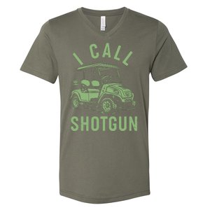 Funny Golfing I Call Shotgun Golf Cart V-Neck T-Shirt