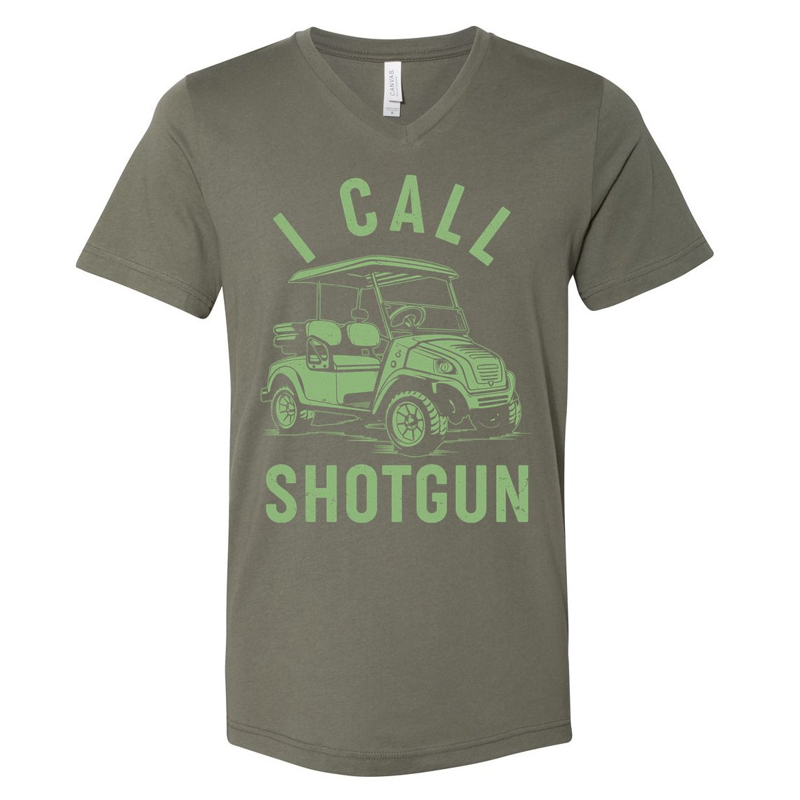 Funny Golfing I Call Shotgun Golf Cart V-Neck T-Shirt