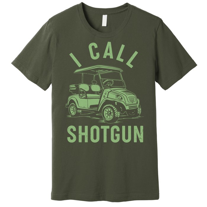 Funny Golfing I Call Shotgun Golf Cart Premium T-Shirt