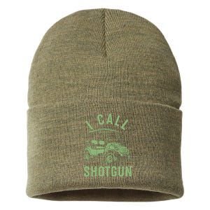 Funny Golfing I Call Shotgun Golf Cart Sustainable Knit Beanie