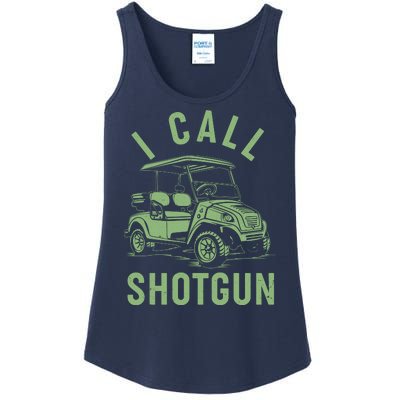 Funny Golfing I Call Shotgun Golf Cart Ladies Essential Tank