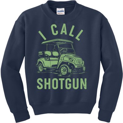 Funny Golfing I Call Shotgun Golf Cart Kids Sweatshirt